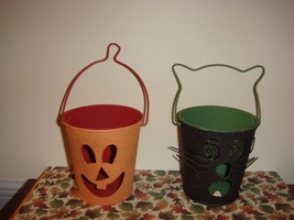 Yankee Candle Halloween Metal Pumpkin And Cat Face Votive ~ Tea Light Holder - £15.82 GBP