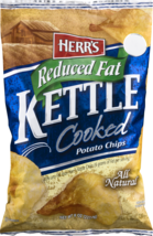 Herr&#39;s Kettle Cooked Potato Chips Reduced Fat - 16 Oz. (4 Bags) - £29.89 GBP