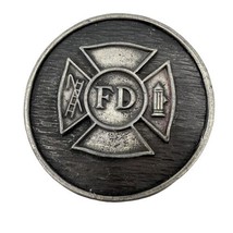 Vintage 70&#39;s Fire Department FD Hook &amp; Ladder Hydrant Emblem Belt Buckle - £7.39 GBP