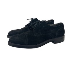 Paola D&#39;arcano Black Suede Oxford Mens Shoes Size 8.5 Made in Italy - £34.19 GBP