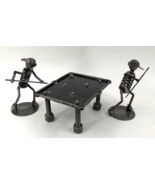 Vintage Scrap Metal Nuts &amp; Bolts Art Billiards Pool Players Sculpture - £70.43 GBP