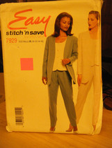 McCall&#39;s Stitch&#39;n Save 7929 Unlined Jacket &amp; Vest &amp; Pants Pattern - Size... - $9.93