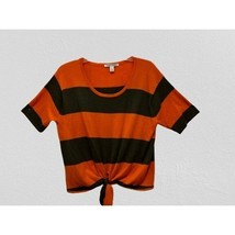 Autumn Cashmere Cropped Top Orange Black Sweater Size Med - $22.76