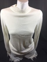 Kim Women. White Soild Color Size S Sweater Long Sleeve Zip Up  Bin72#43 - £21.10 GBP