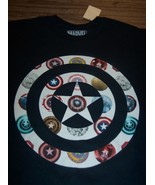 Marvel Comics CAPTAIN AMERICA SHIELD HISTORY T-Shirt MENS SMALL NEW Aven... - $363.83 MXN