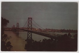 San Francisco Oakland Bay Bridge California CA Night View Postcard VTG  76 Union - £4.41 GBP