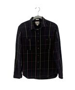 J Crew Mens Mid Weight Flannel Shirt Size Medium Navy Blue Red Plaid But... - €23,75 EUR
