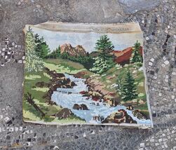 Needlepoint tapestry, Landscape river and spring nature, finished gobeli... - $30.00