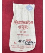 VTG Remington DUPONT Arms 10 lbs Empty Canvas Bag w/ Metal Tag #5 Copper... - £19.29 GBP