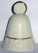 Lenox Snowflake Christmas Bell Ivory Porcelain Gold Trim Handcrafted Mint - £14.24 GBP
