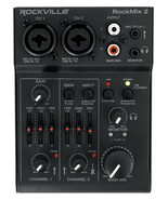 Rockville RockMix 2 Channel Mic/Instrument Pro Recording Mixer+USB Inter... - £80.21 GBP