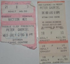 Peter Gabriel 2 Ottawa Ticket Stubs 1980-82 Civic Ctr China Tour Playtim... - £11.53 GBP