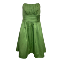 Davids Bridal Fit &amp; Flare Dress Clover Green Ruched Strapless Zip 6 New - £27.76 GBP