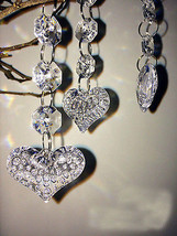 100PCS Heart  Acrylic Crystal Beads Garland Chandelier Wedding Party Decor Hang - £34.78 GBP