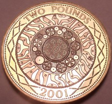Cameo Proof Bi-Metal Great Britain 2001 2 Pounds~Age Of Technology~Free Shipping - £15.26 GBP