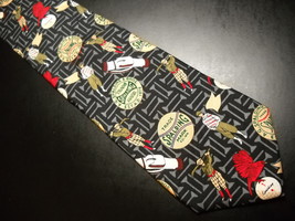 A G Spalding Silk Mens Dress Neck Tie Golf Themed Black with Grey Tee Trademarks - £10.21 GBP
