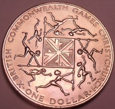 Gem Unc New Zealand 1974 Dollar~10th Annual Commonwealth Games~Free Ship... - £12.59 GBP