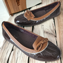 LL Bean Womens Size 6M Costal Rain Skimmers Duck Boat Slip On Shoes Brown Tan - £20.95 GBP