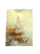 Furlanetto Venice oil painting on copper sailing ship in Grand Canal 1910s - £639.48 GBP