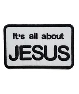 It&#39;s All About Jesus Christian Embroidered Iron On Patch 3.25&quot; x 2.1&quot; Bi... - $108.13 MXN+