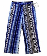 New Dana Buchman Women&#39;s Crepe Wide Leg Palazzo Pants Multi Color L - $54.14 CAD