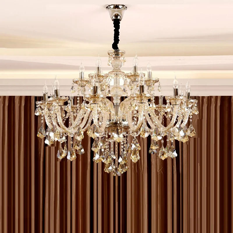 New Luxury Led Crystal Chandelier K9 Large 6/8/10/15/18/24 Arms Living Room - $95.49+