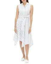 NWT Lafayette 148 New York Dandy Solstice Stripe Sleeveless Self-Tie Shirt Dress - £123.00 GBP