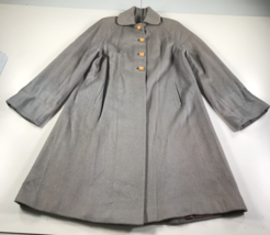 Vintage Mink Fur Wool Coat Womens XL Gray Full Length Embroidered Northf... - $224.04