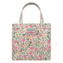 Cath Kidston Small Bookbag Mini Size Tote Lunch Bag Hedge Rose Floral Cream - £15.92 GBP