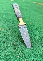 Custom Handmade Damascus Steel Hunting Dagger Double-Edged knife Throwin... - $23.72