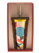 Starbucks Dot Yellow Blue Red Line Triangle Stainless Steel Cold Cup 16 Oz - £30.38 GBP