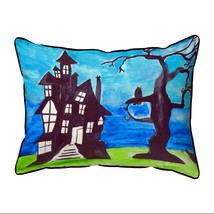 Betsy Drake Haunted House Extra Large Zippered Indoor Outdoor Pillow 20x24 - £48.38 GBP