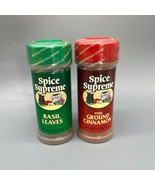 Set Vintage Spice Supreme Basil Leaves 3/4oz &amp; Ground Cinnamon 2 1/2oz NOS - $19.61 CAD