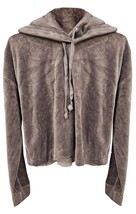 Juicy Couture top hat wildstyle cropped velour hoodie for women - size L - $48.51
