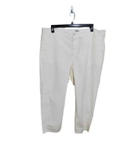 J. CREW Plus Size (35) Chino Pants Cream Ankle Cropped 100% Cotton NEW - £30.96 GBP