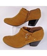 American Eagle Size 7.5 Brown Faux Suede Ankle Boots Zip Block Heel NWT - $407.07 MXN