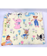 Vintage Quilted Baby Blanket Quilt Crib Comforter Animals Dog Cat Bear 4... - $842.40 MXN