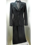 Vintage 1960s Black Wide Lapels Brocade Trim Lined Blazer Jacket &amp; Gored... - €12,11 EUR