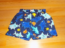 Size 12 Months OP Ocean Pacific Blue Sharks Fish Swim Trunks Board Shorts New - £8.97 GBP