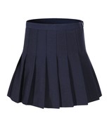 Girl&#39;s High Waist Solid Pleated Mini Slim Single Tennis Skirts ( XS, Dar... - £18.78 GBP