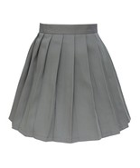 Women`s School Uniform High Waist Flat Pleated Skirts (4XL ,Dark grey) - $24.74