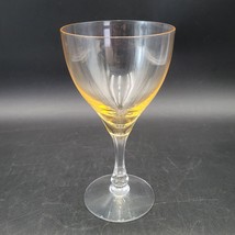 Vintage MCM Fostoria Vogue Gold Tint Wine/Water Glass Yellow Stemware - £9.54 GBP