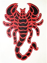Back Patches Red Scorpion Embroidered Iron On Large Size 8&quot; x 11&quot; Patch For B... - £19.77 GBP