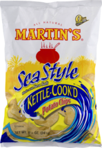 Martin&#39;s Kettle-Cook&#39;d Sea Style Potato Chips - 8.5 Oz. (4 Bags) - £25.17 GBP