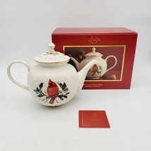 Lenox China WINTER GREETINGS Teapot Cardinal American By Design - $84.14