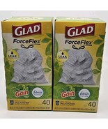 (2) Glad Tall Kitchen Trash Bags, 13 Gallon, 40 Bags (ForceFlex, Gain Or... - $26.72