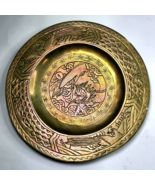 Antique Brass Chinese Dragon Tray Plate Authentic Fine Home Décor 10in H... - $1,495.35 MXN