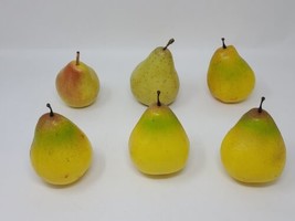 Lot of 6 Vintage Artificial Fake Fruit Yellow Pears Home Decor Staging Props - £14.99 GBP
