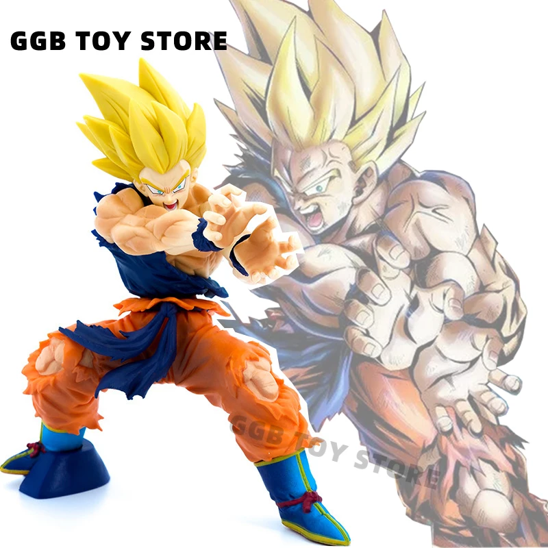 Dragon Ball Z Kamehameha Son Goku Figure Super Saiyan Kakarotto 20.5CM PVC - £19.28 GBP+