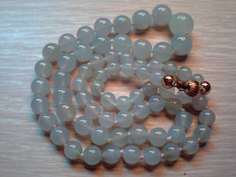 Icy jade beads necklace / 14kt gold clasp - £768.17 GBP
